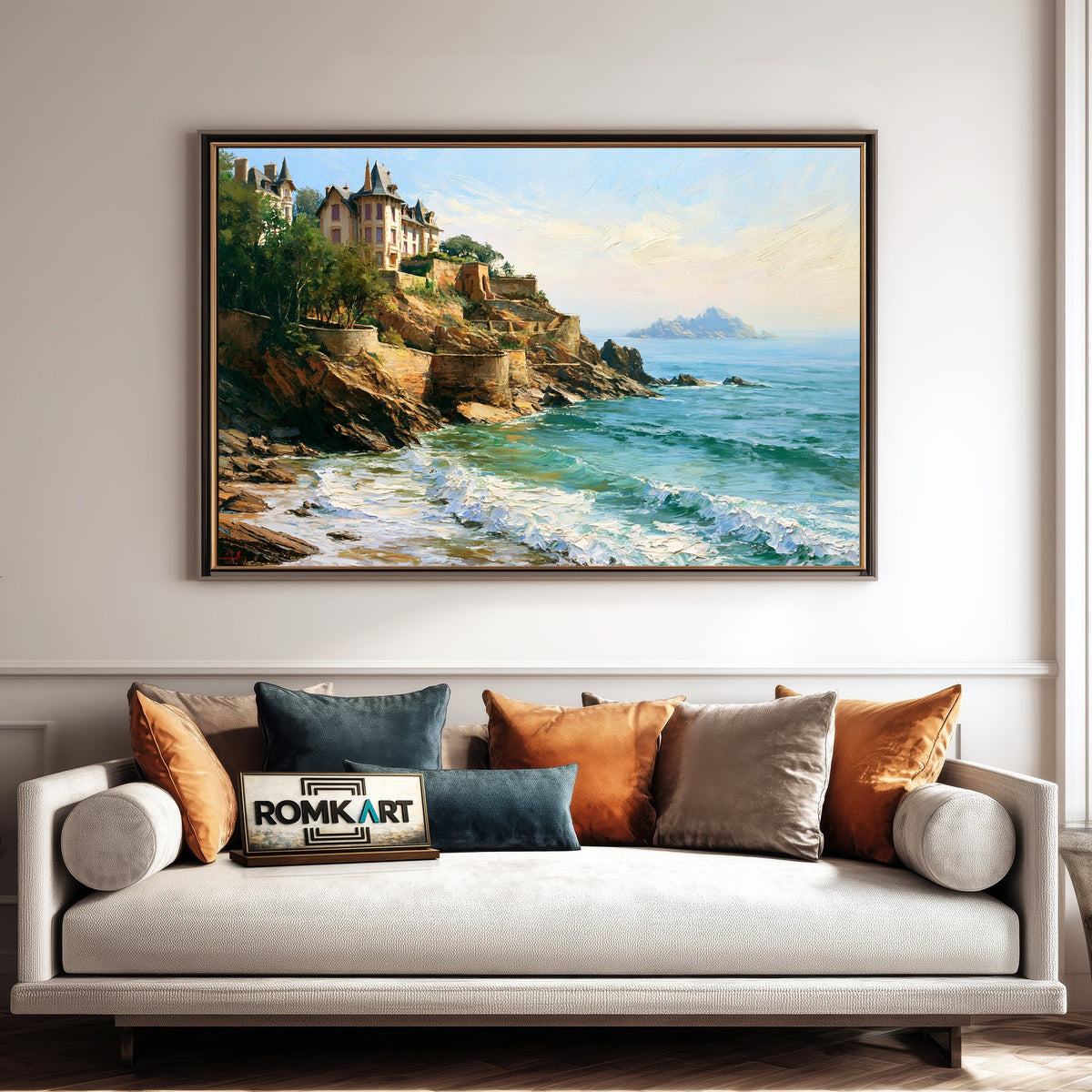 Coastal Dinard, Bretagne Seascape Oil Painting - image 4