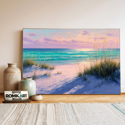 Coastal Landscape at Sunset Seascape Oil Painting - image 3