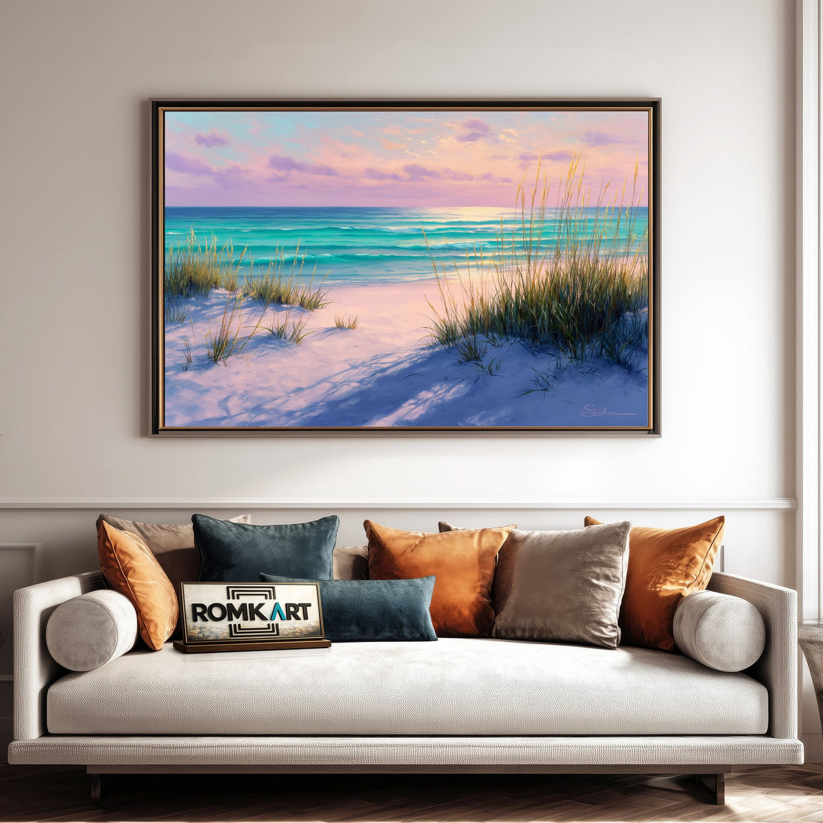 Coastal Landscape at Sunset Seascape Oil Painting - image 4