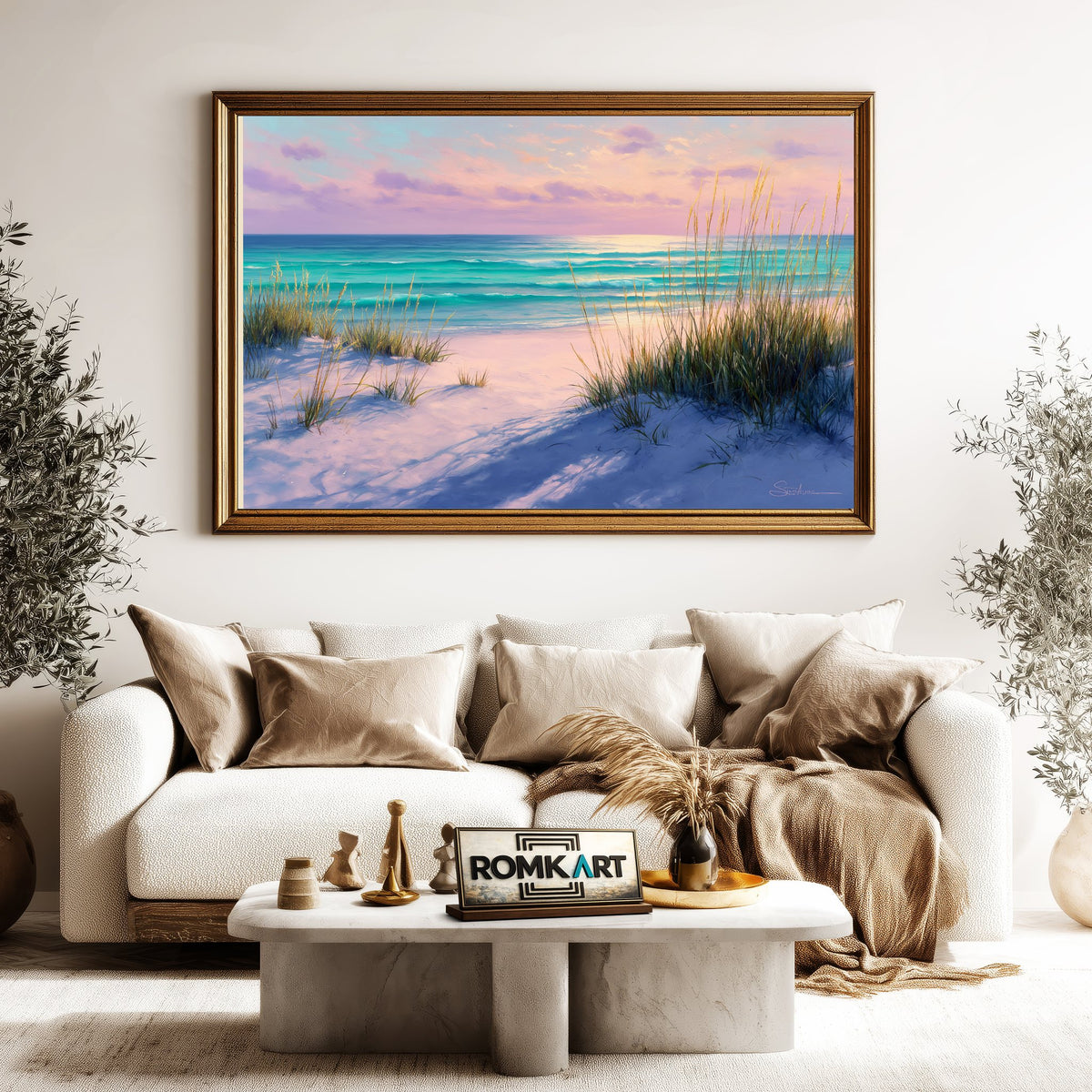 Coastal Landscape at Sunset Seascape Oil Painting - image 5