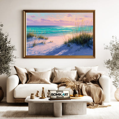 Coastal Landscape at Sunset Seascape Oil Painting - image 5