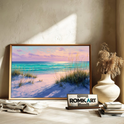 Coastal Landscape at Sunset Seascape Oil Painting - image 6