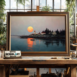 Coastal Lighthouse Oil Painting - image 2