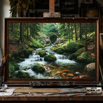 Cobblestone Bridge, Acadia National Park hand-painted oil painting on canvas
