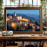 Colle di Val d’Elsa in Tuscany at Night Countryside Oil Painting - image 2