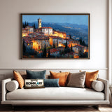Colle di Val d’Elsa in Tuscany at Night Countryside Oil Painting - image 4
