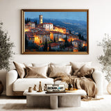Colle di Val d’Elsa in Tuscany at Night Countryside Oil Painting - image 5