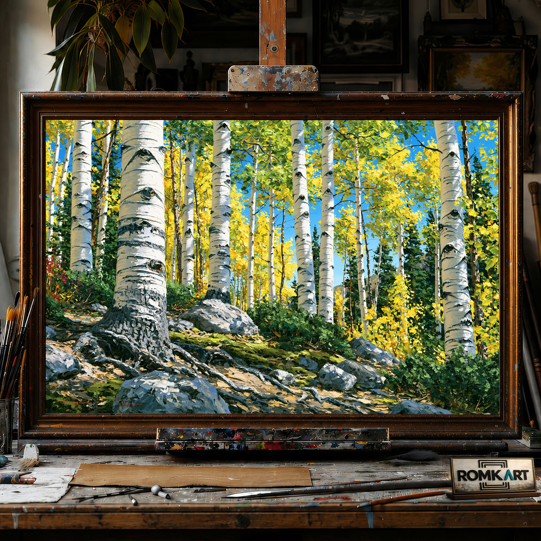 Colorado Aspen Grove hand-painted oil painting on canvas