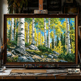 Colorado Aspen Grove hand-painted oil painting on canvas