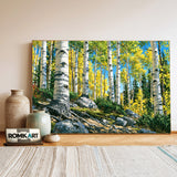 Colorado Aspen Grove Forest Landscape Oil Painting - image 3