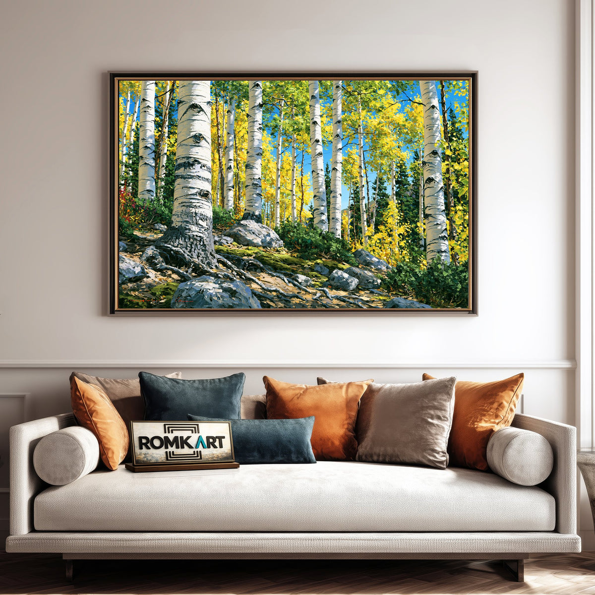 Colorado Aspen Grove Forest Landscape Oil Painting - image 4