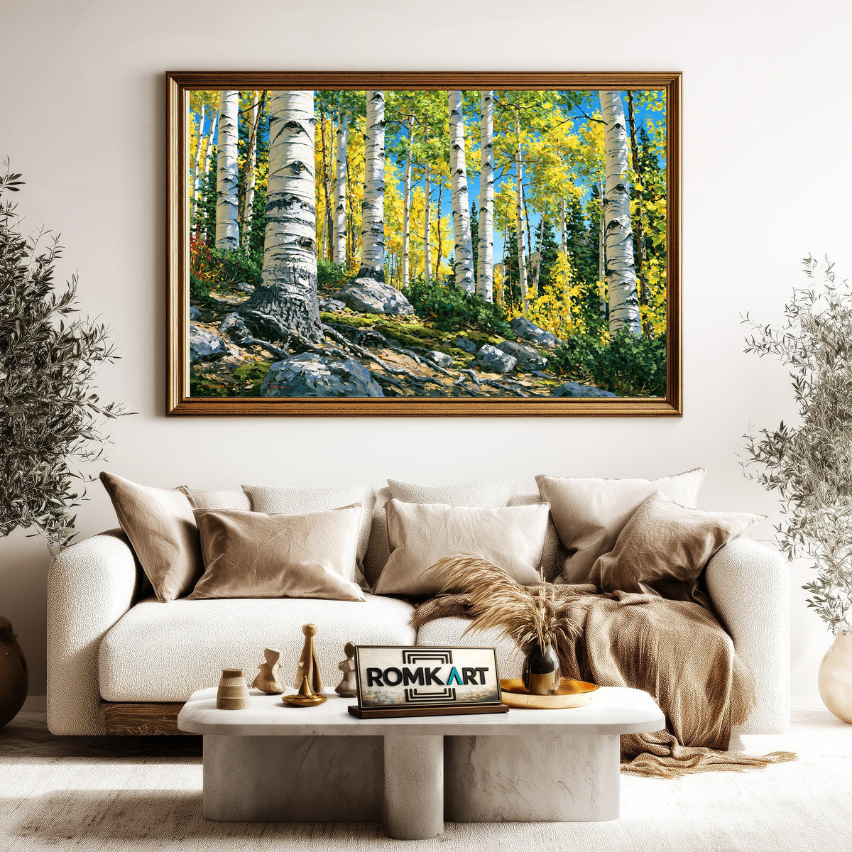 Colorado Aspen Grove Forest Landscape Oil Painting - image 5