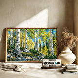 Colorado Aspen Grove Forest Landscape Oil Painting - image 6