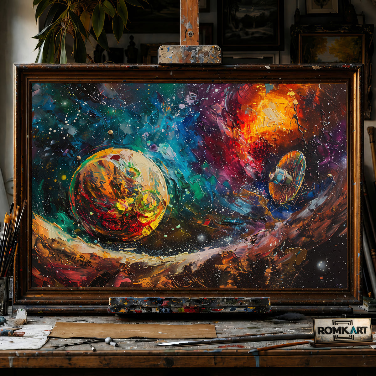 Colorful Planet Space Oil Painting