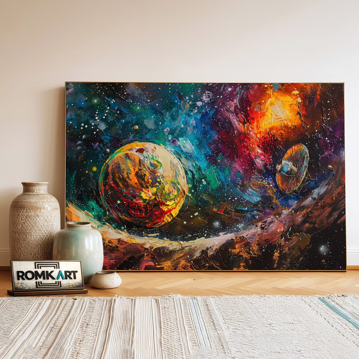 Colorful Planet Space Oil Painting - image 3