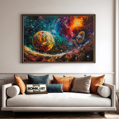 Colorful Planet Space Oil Painting - image 4
