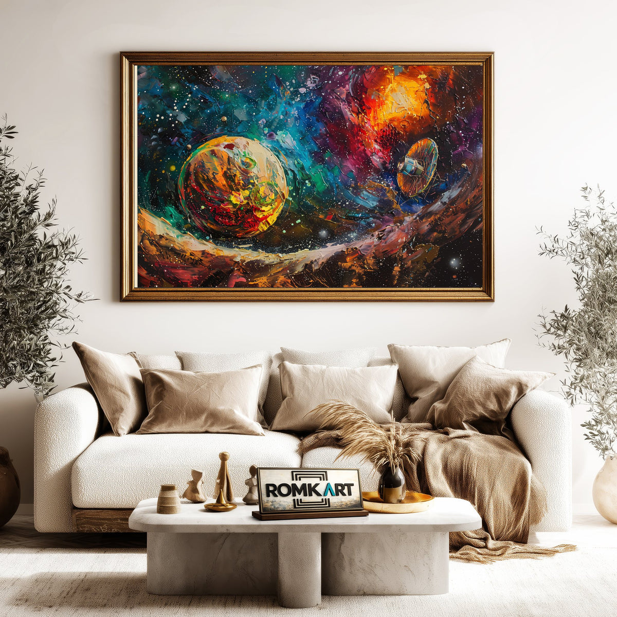 Colorful Planet Space Oil Painting - image 5