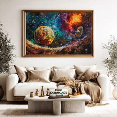 Colorful Planet Space Oil Painting - image 5