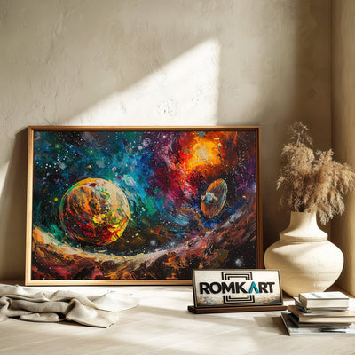 Colorful Planet Space Oil Painting - image 6