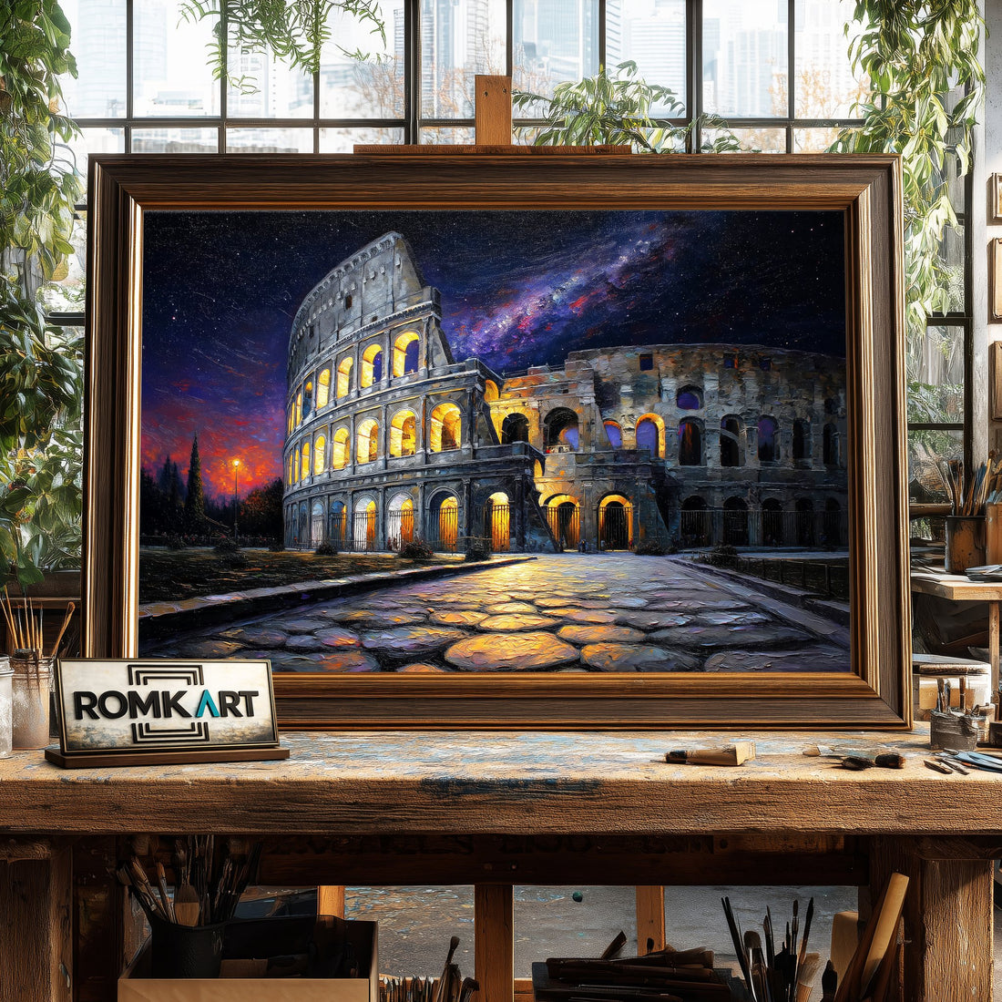 Colosseum in Rome hand-painted oil painting on canvas