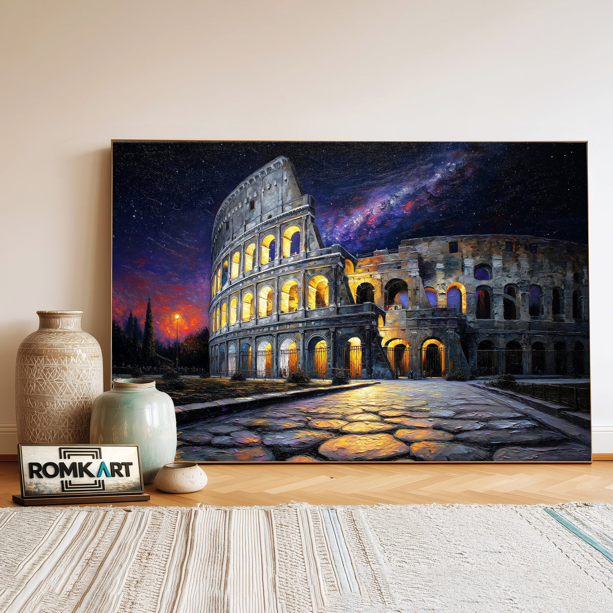 Colosseum in Rome Architectural Oil Painting - image 3