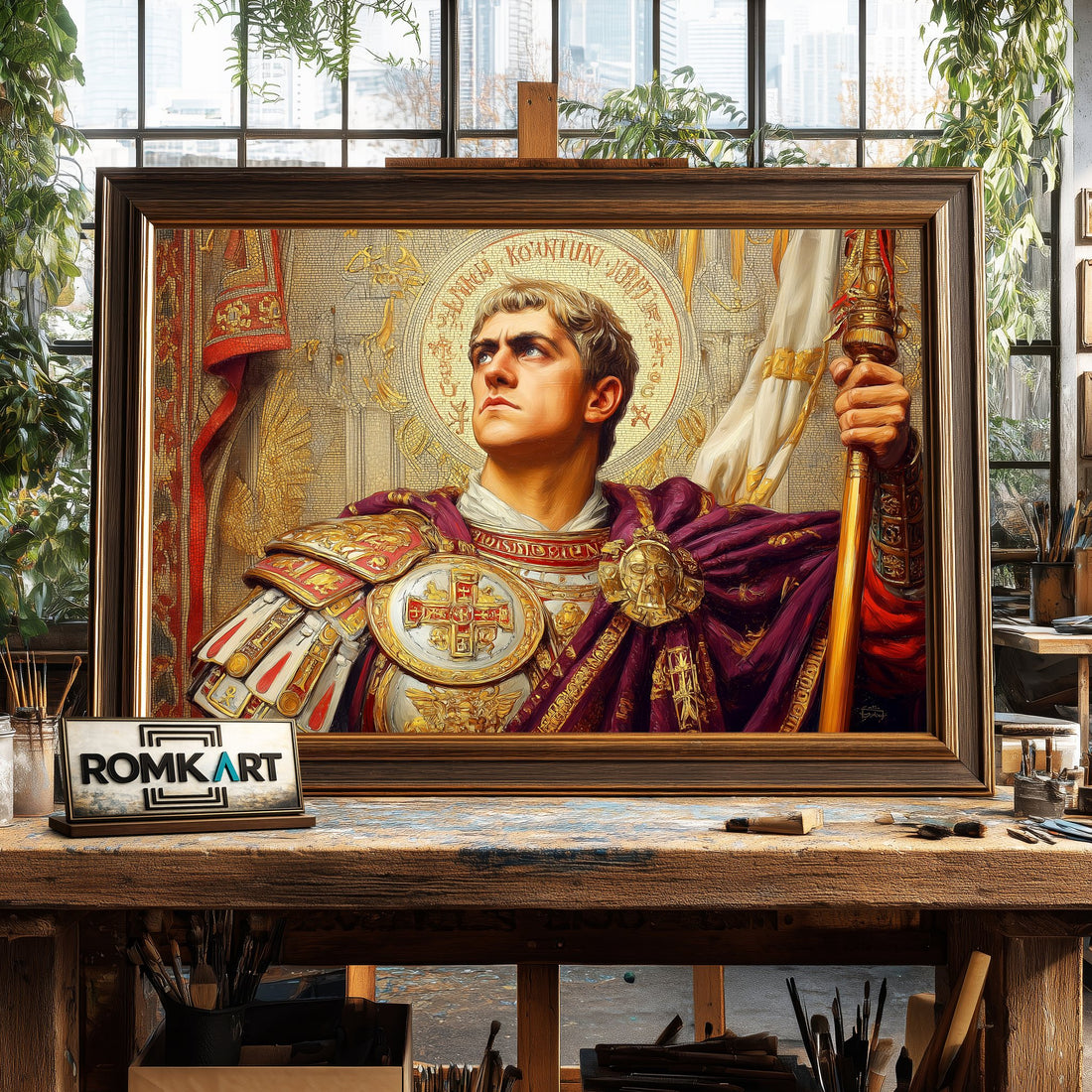 Constantine The Great - The First Christian Emperor hand-painted oil painting on canvas