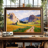 Countryside Golden Cliffs Oil Painting - image 2