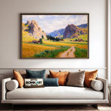Countryside Golden Cliffs Oil Painting - image 4