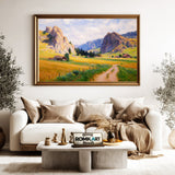 Countryside Golden Cliffs Oil Painting - image 5