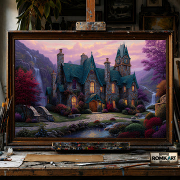 Countryside Manor hand-painted oil painting on canvas