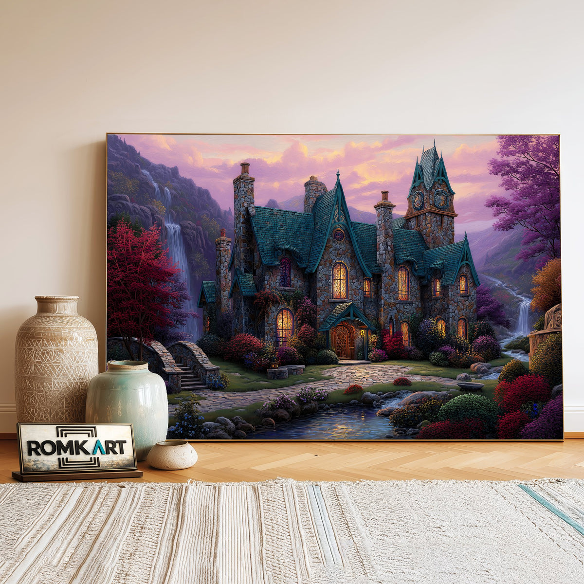 Countryside Manor Oil Painting - image 3