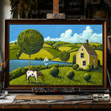 Countryside Scene Art hand-painted oil painting on canvas