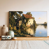Countryside Water Mill Oil Painting - image 3