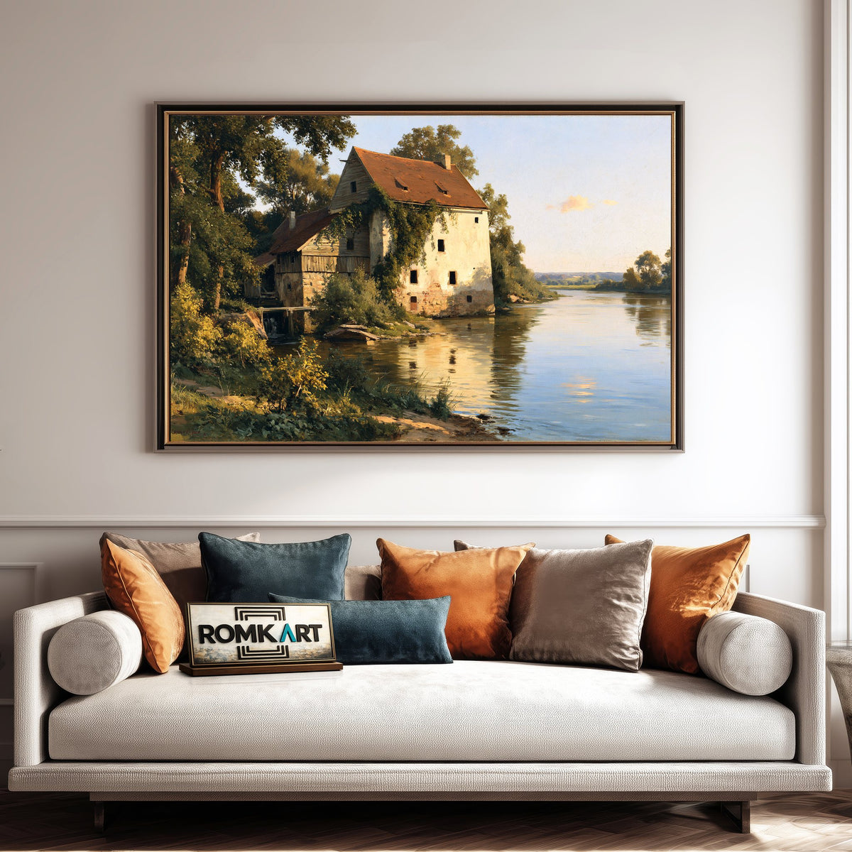 Countryside Water Mill Oil Painting - image 4