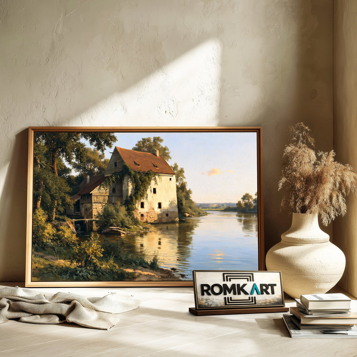 Countryside Water Mill Oil Painting - image 6