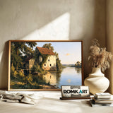Countryside Water Mill Oil Painting - image 6