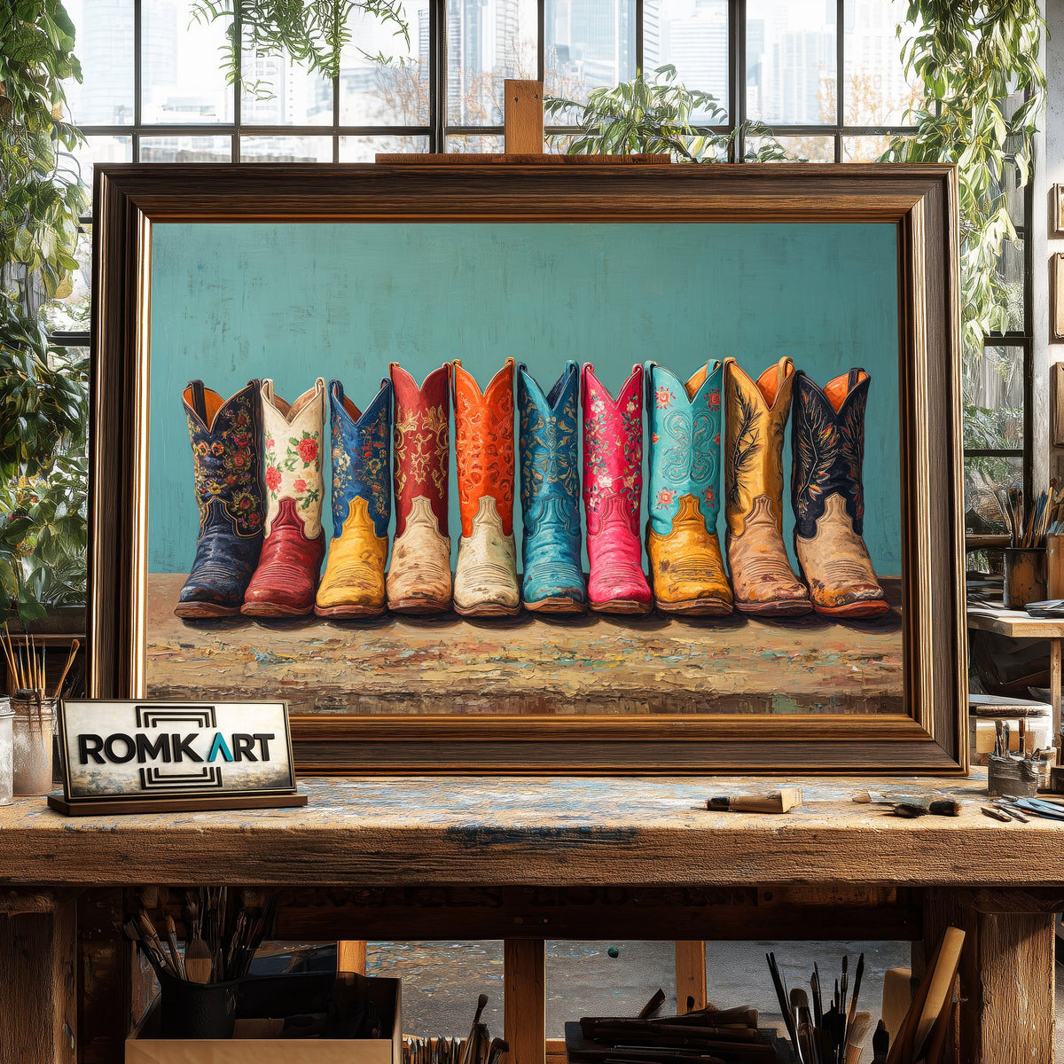 Cowboy Boots Oil Painting - image 2