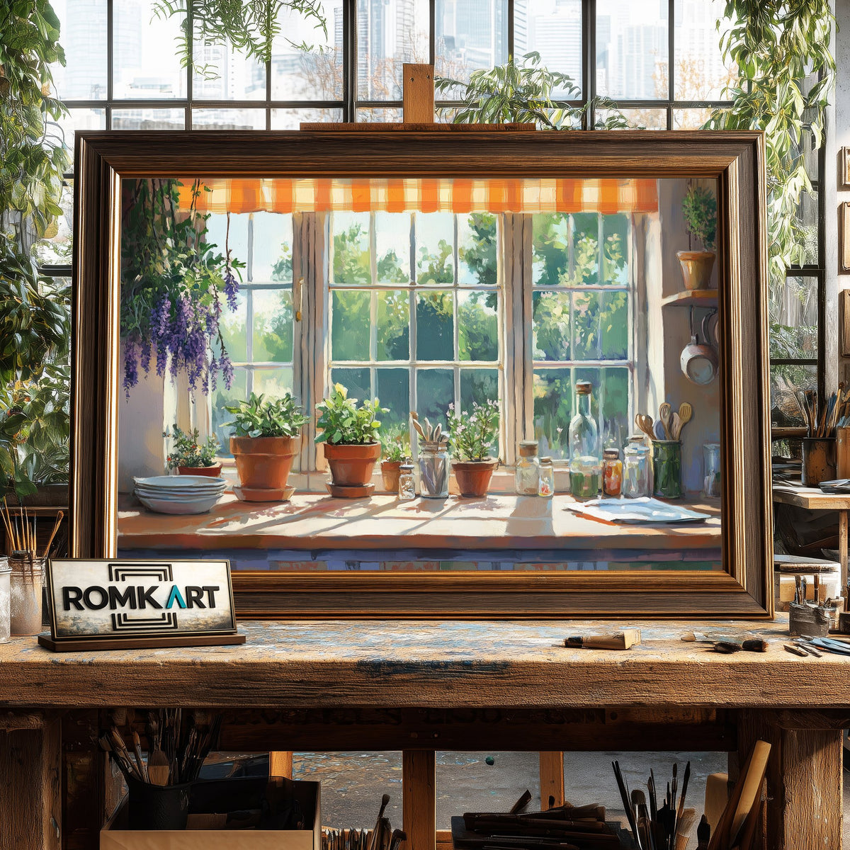 Cozy Kitchen Countryside Oil Painting - image 2