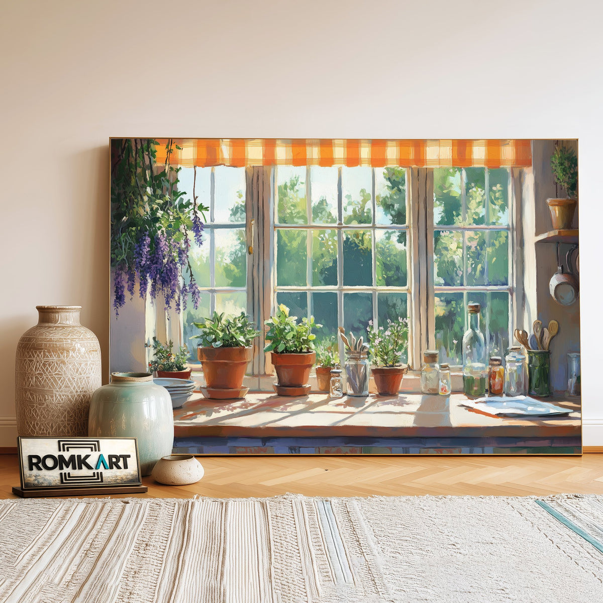 Cozy Kitchen Countryside Oil Painting - image 3