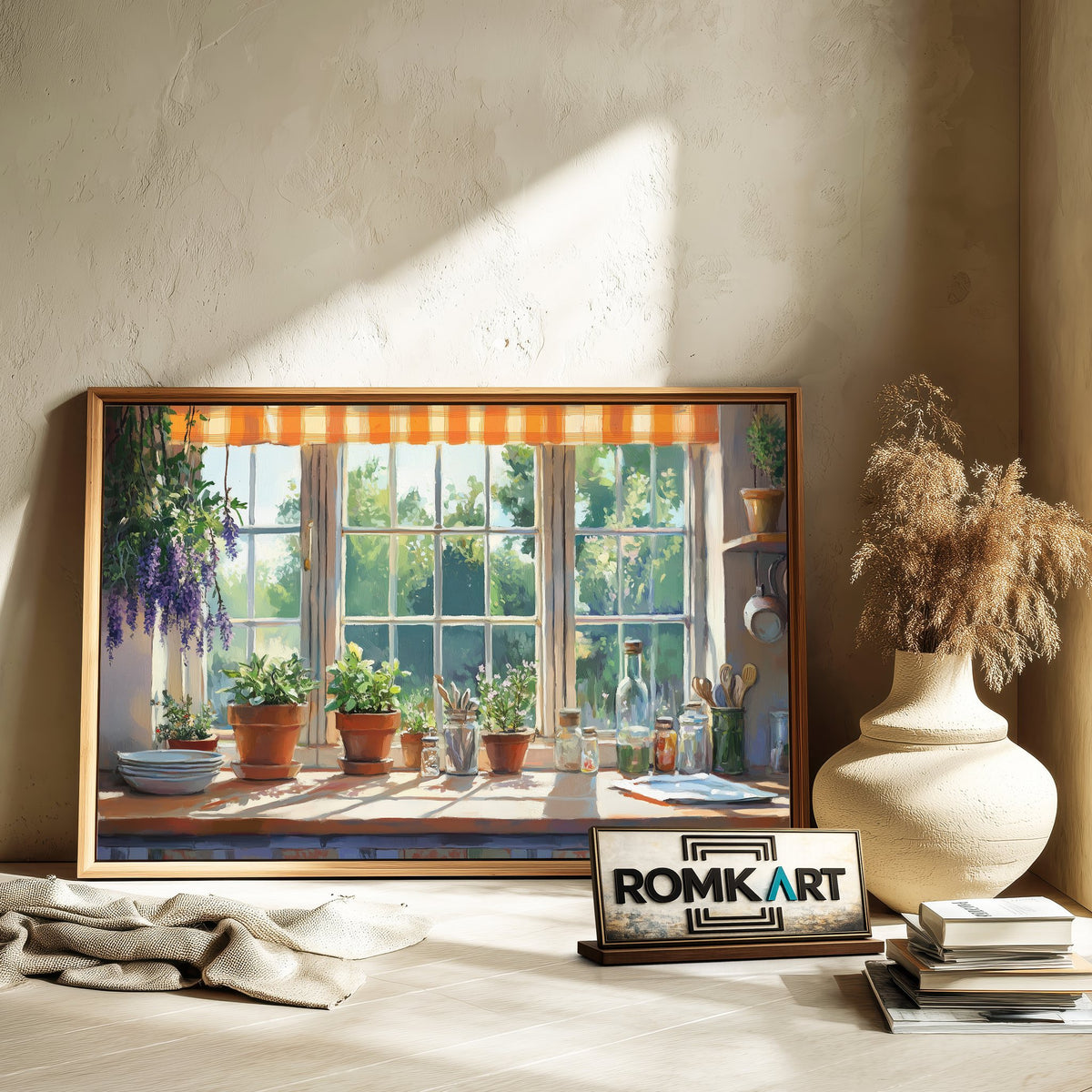 Cozy Kitchen Countryside Oil Painting - image 6