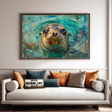 Curious Seal Marine Life Oil Painting - image 4