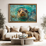 Curious Seal Marine Life Oil Painting - image 5