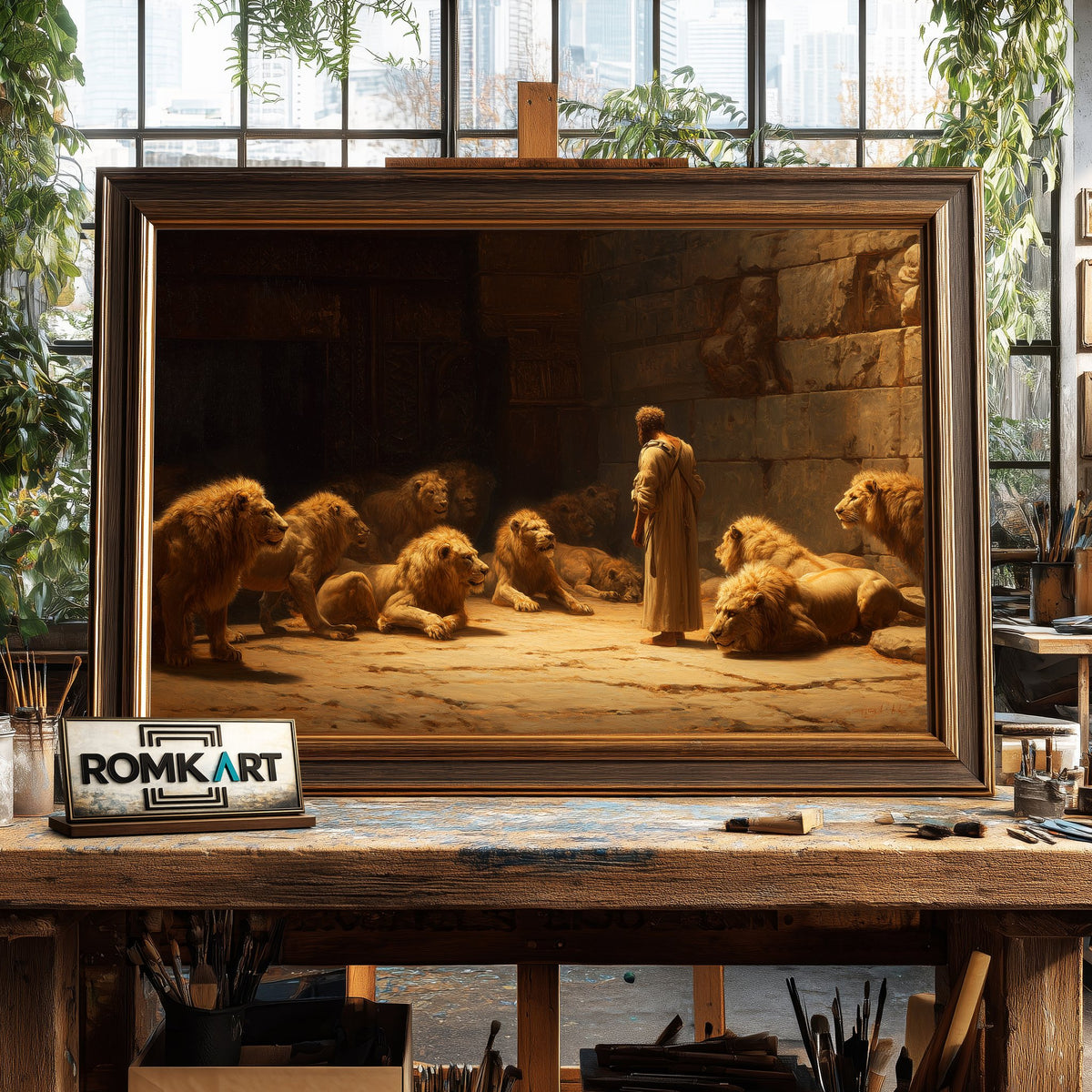 Daniel In The Lions Den Oil Painting - image 2