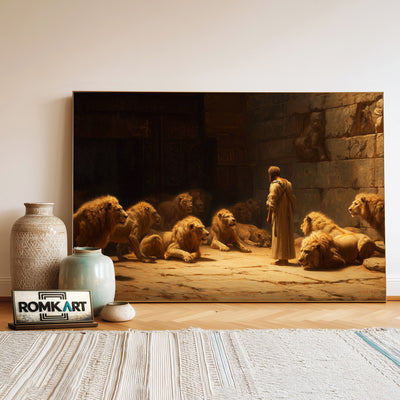 Daniel In The Lions Den Oil Painting - image 3