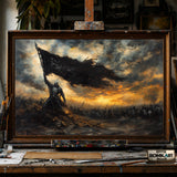 Dark Knight Battlefield at Dawn hand-painted oil painting on canvas