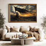 Dark Knight Battlefield at Dawn Historical Oil Painting - image 5