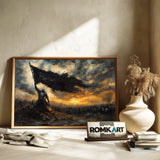 Dark Knight Battlefield at Dawn Historical Oil Painting - image 6