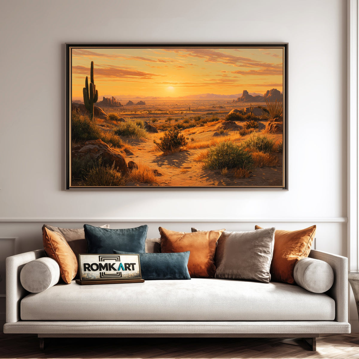 Desert Landscape at Sunset Oil Painting - image 4