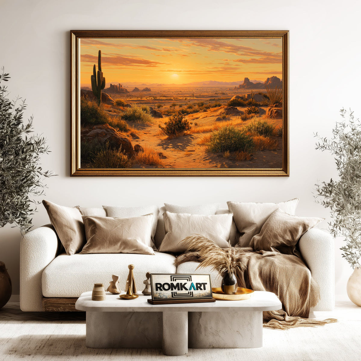 Desert Landscape at Sunset Oil Painting - image 5