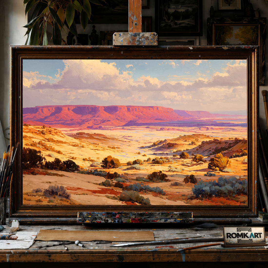 Desert Mesa Landscape hand-painted oil painting on canvas